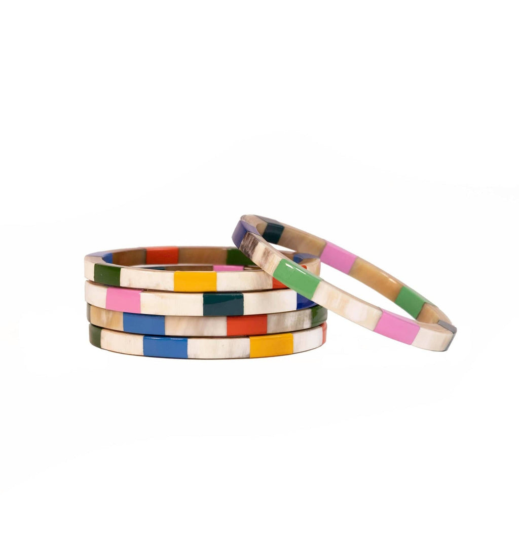 Sunshine Tienda® Watercolor Tile Bangle Set
