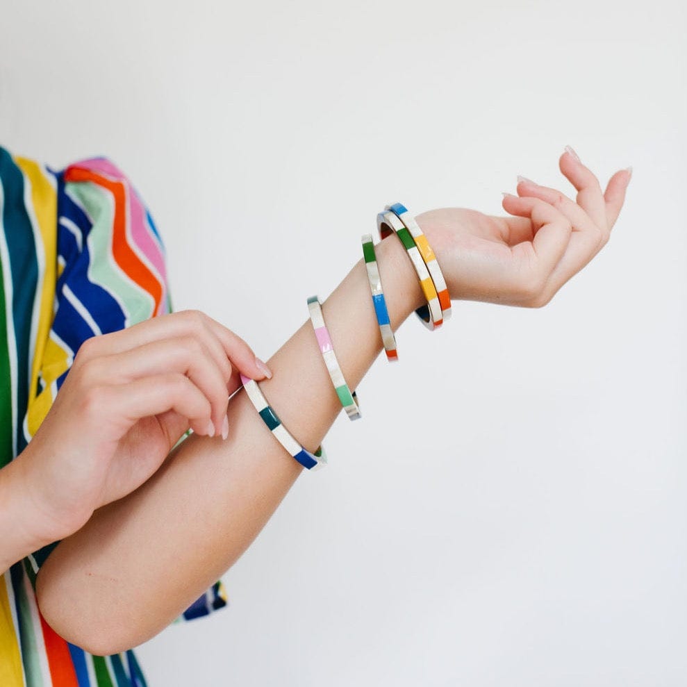 Sunshine Tienda® Watercolor Tile Bangle Set