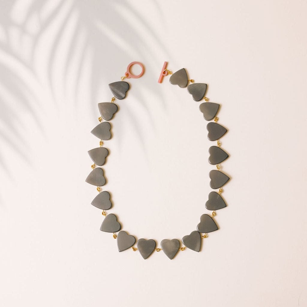 Sunshine Tienda Wholesale® Smoky Gray Heart Necklace