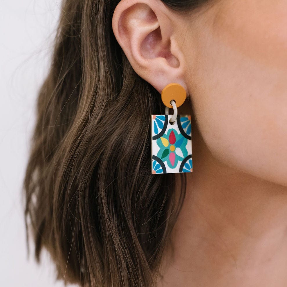 Sunshine Tienda® Azulejos Single Tile Earrings