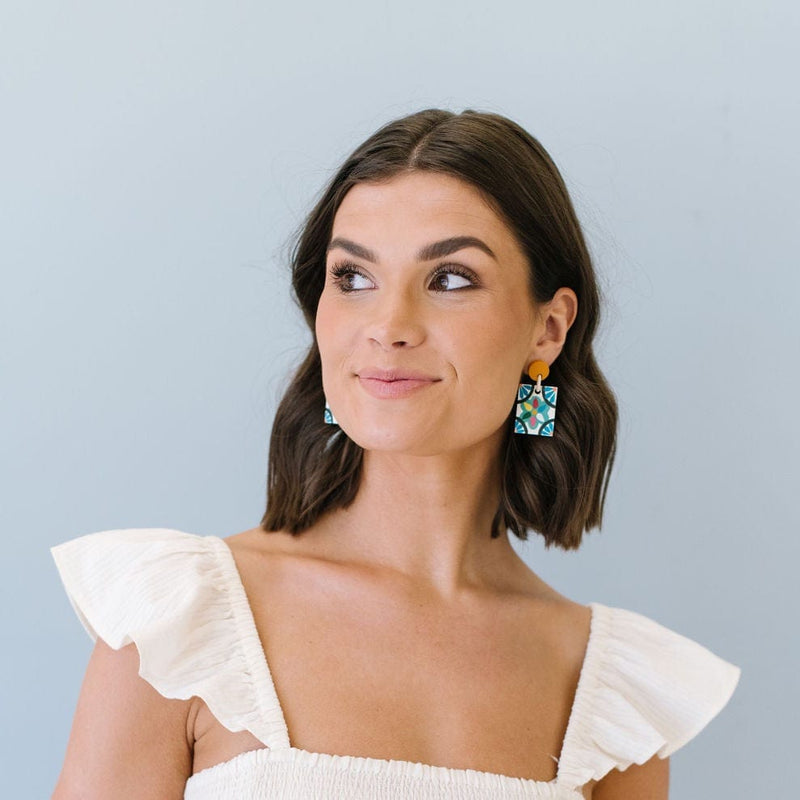 Sunshine Tienda® Azulejos Single Tile Earrings