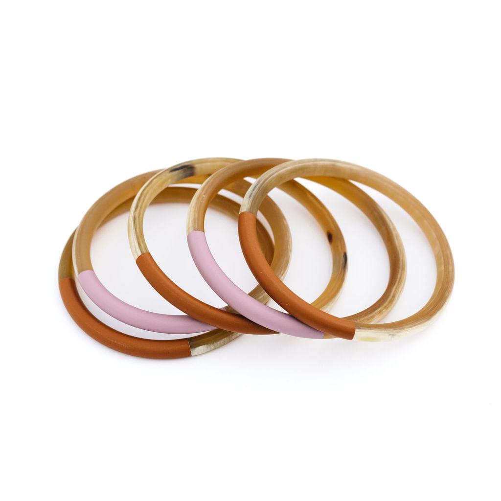 Sunshine Tienda® Blushed Matte Horn Bangle Set