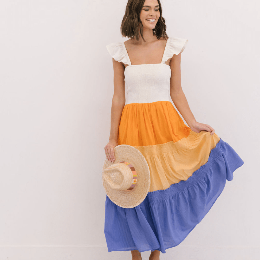 Sunshine Tienda® Citrus Rainbow Rio Dress
