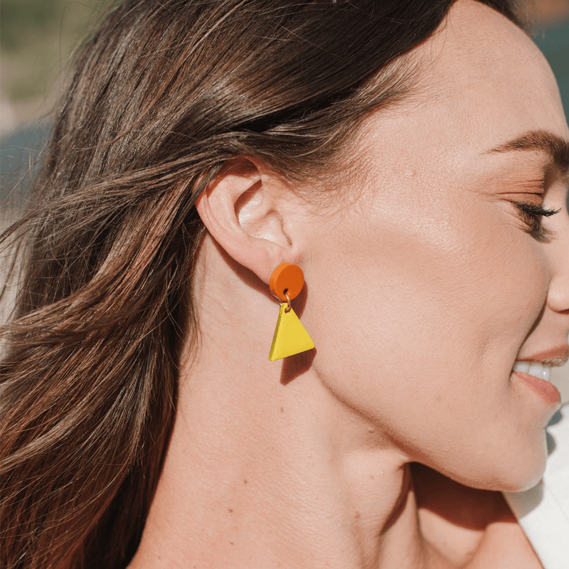 Sunshine Tienda® Citrus Triangle Drops Earrings