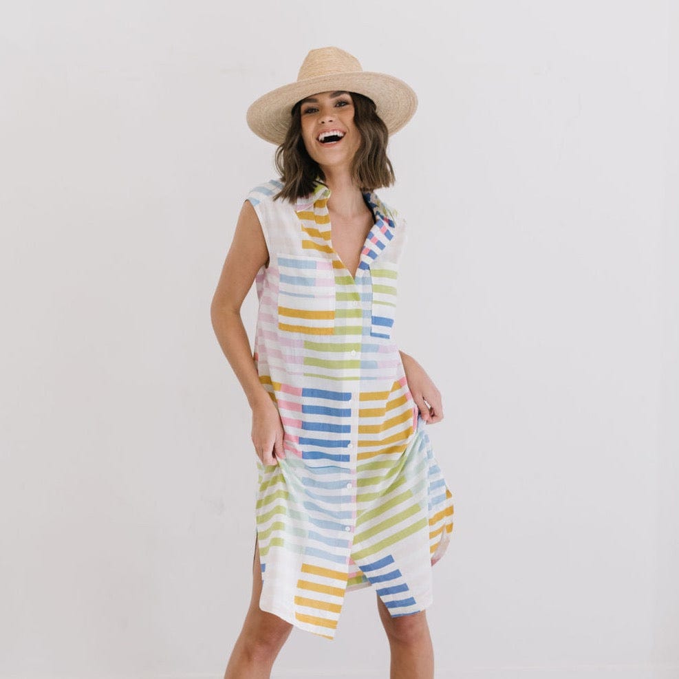 Sunshine Tienda® Colorful Stripe Bay Dress