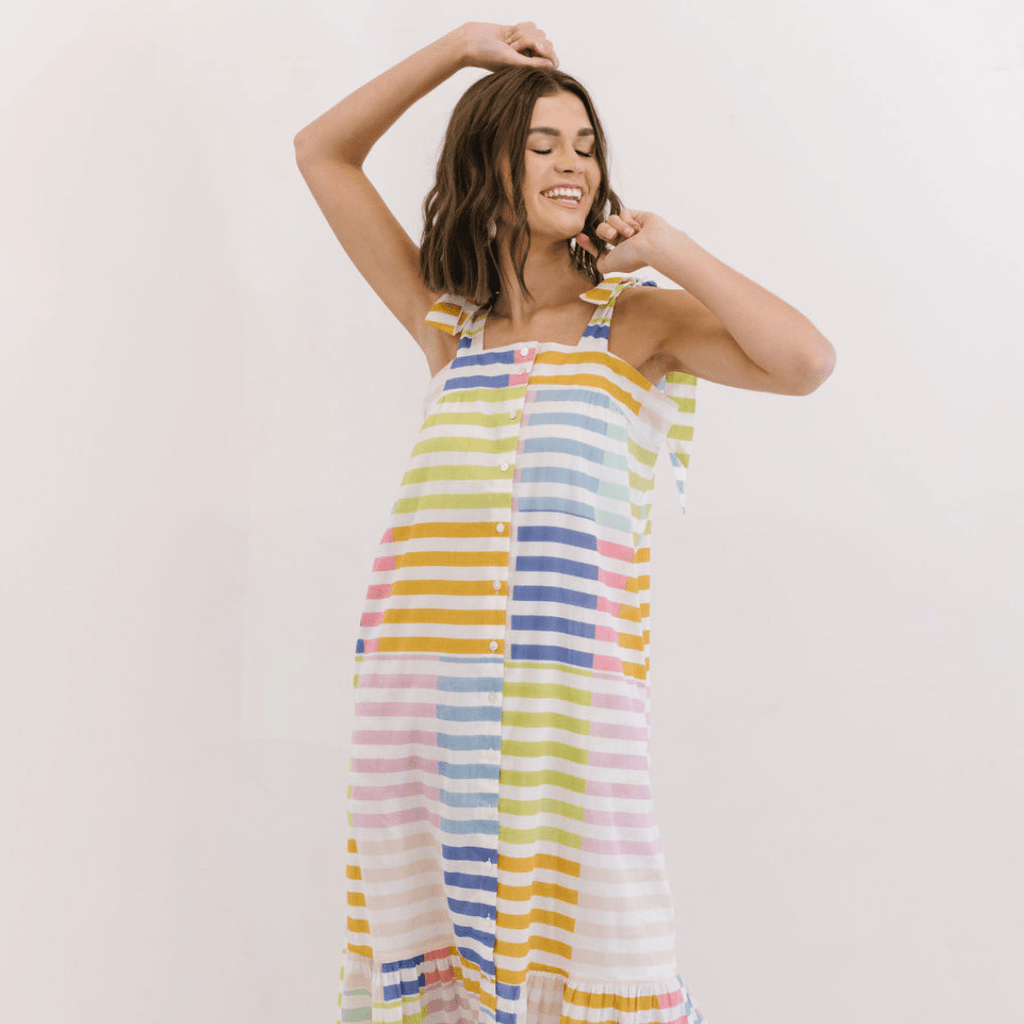 Sunshine Tienda® Colorful Stripe Positano Dress