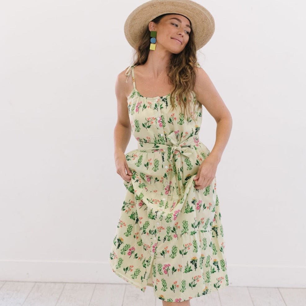 Sunshine Tienda® Floral Champagne Beach Dress