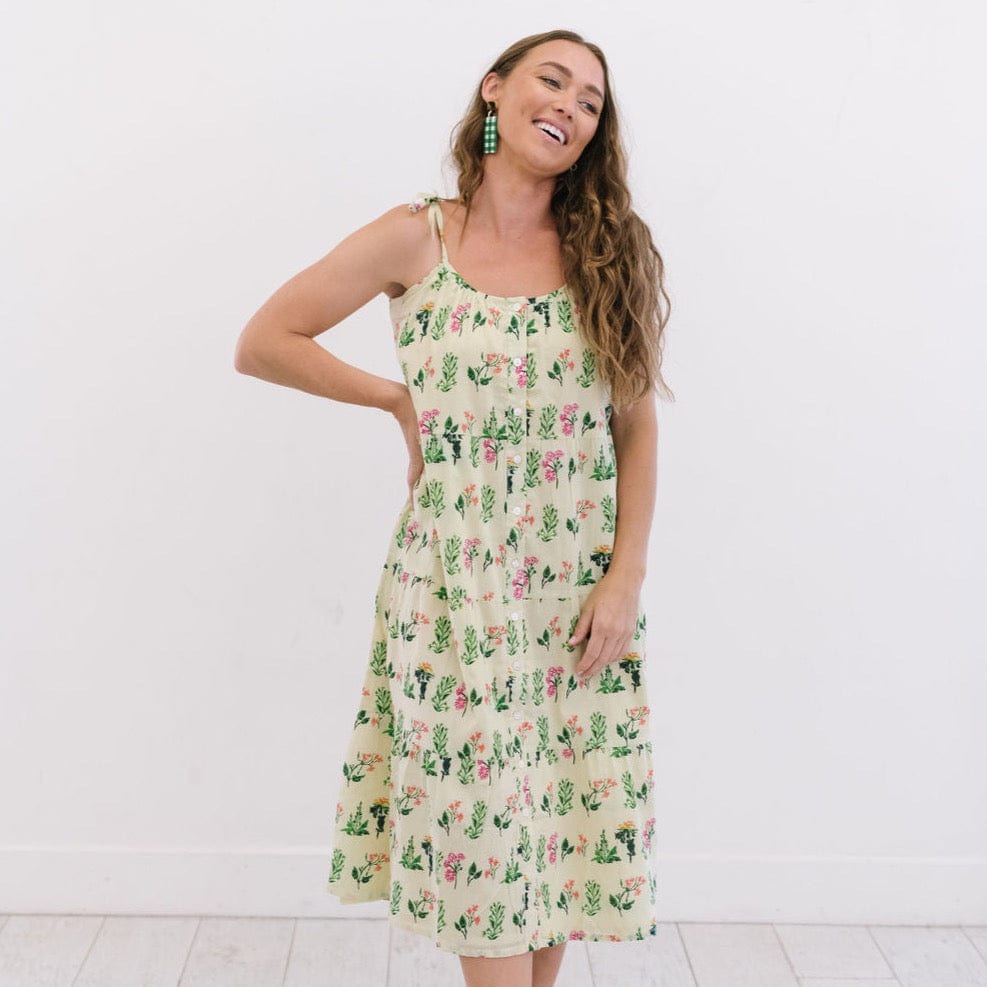 Sunshine Tienda® Floral Champagne Beach Dress