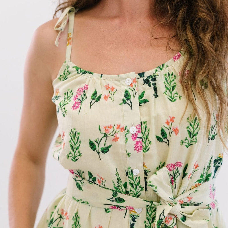 Sunshine Tienda® Floral Champagne Beach Dress