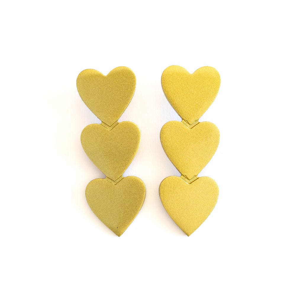 Sunshine Tienda® Gold Metallic Heart Earrings