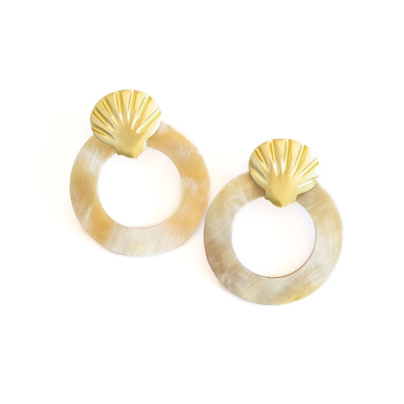 Sunshine Tienda® Gold Shell Double Circle Earrings