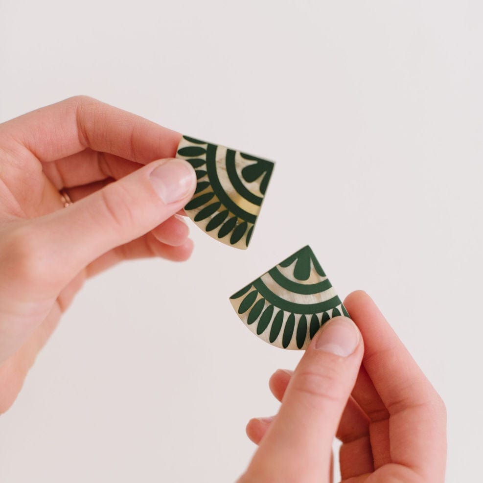 Sunshine Tienda® Green Porcelain Tile Earrings