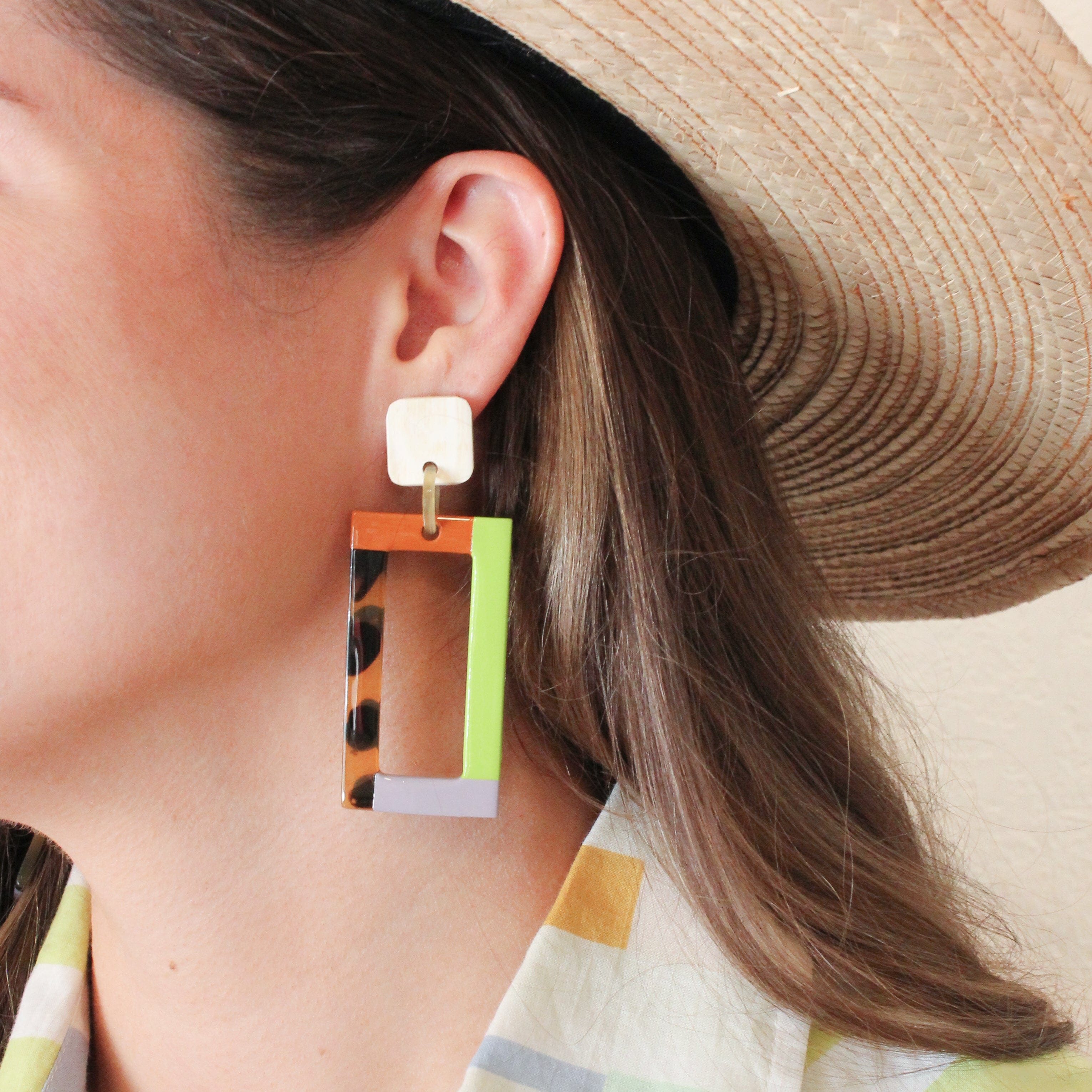 Colour clearance block earrings