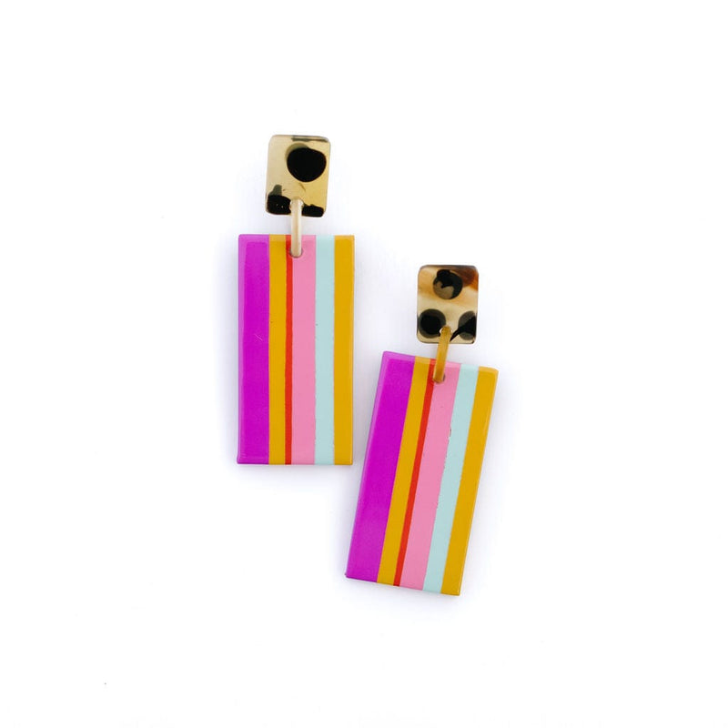 Sunshine Tienda® Magenta Rainbow Cabana Earrings