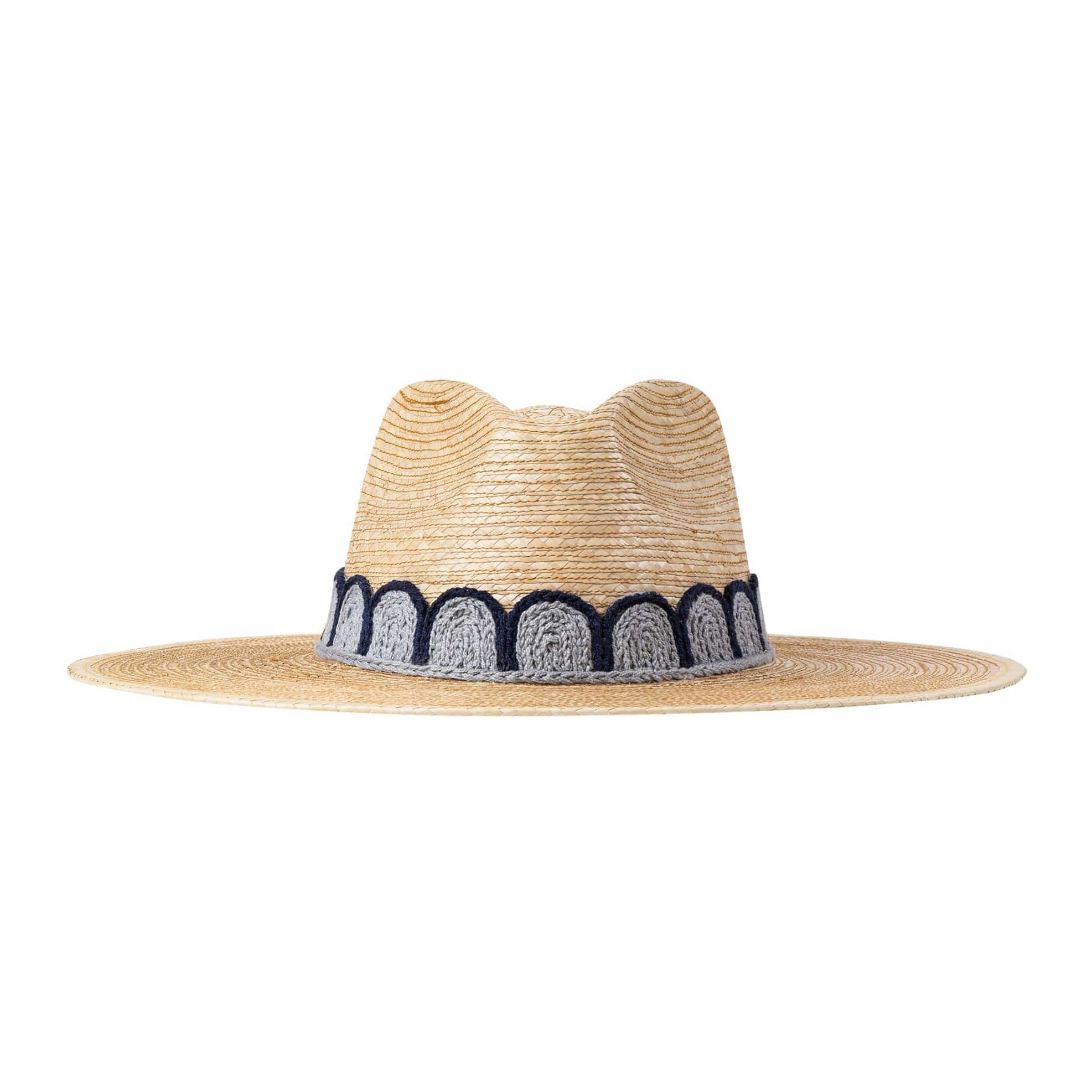 Marina Grey and Navy Crochet Palm Hat – Sunshine Tienda®