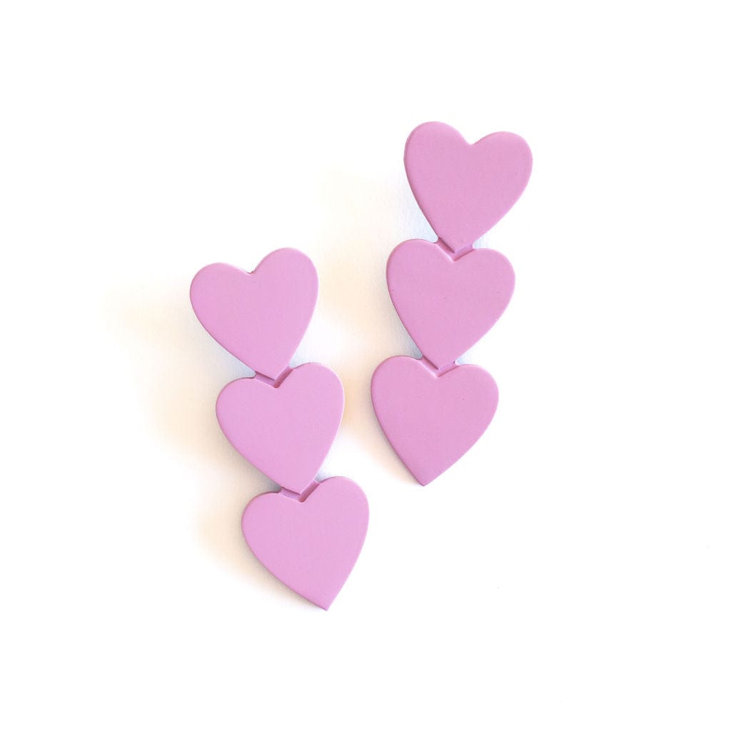 Sunshine Tienda® Matte Pink Heart Earrings