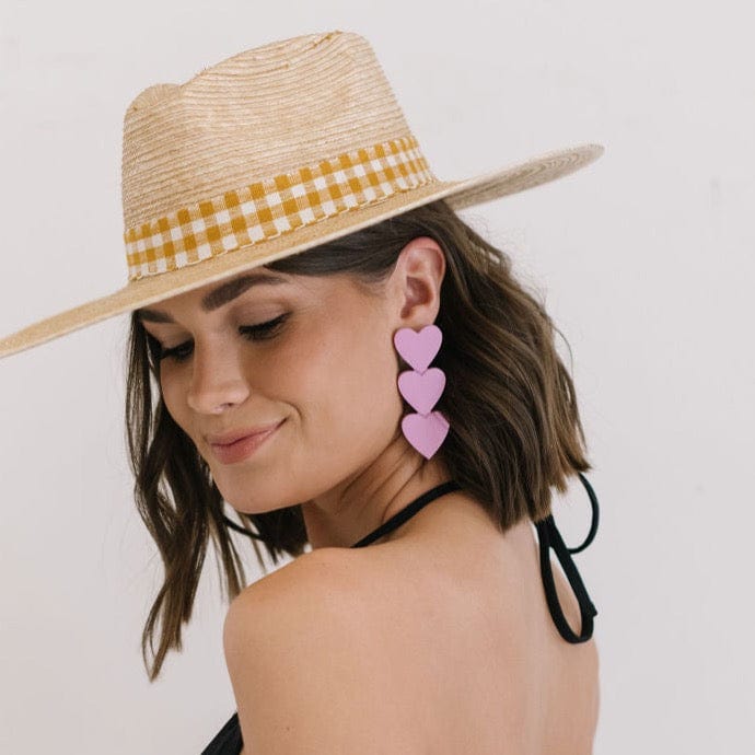 Sunshine Tienda® Matte Pink Heart Earrings