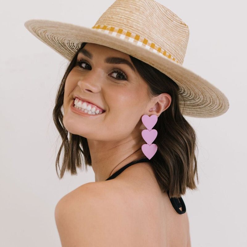 Sunshine Tienda® Matte Pink Heart Earrings