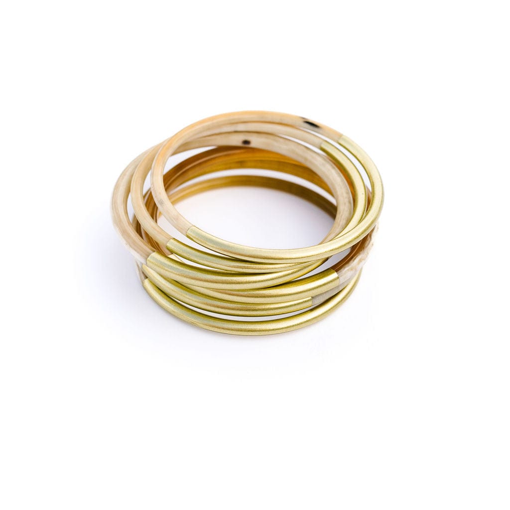 Sunshine Tienda® Metallic Gold Mix Bangle Set