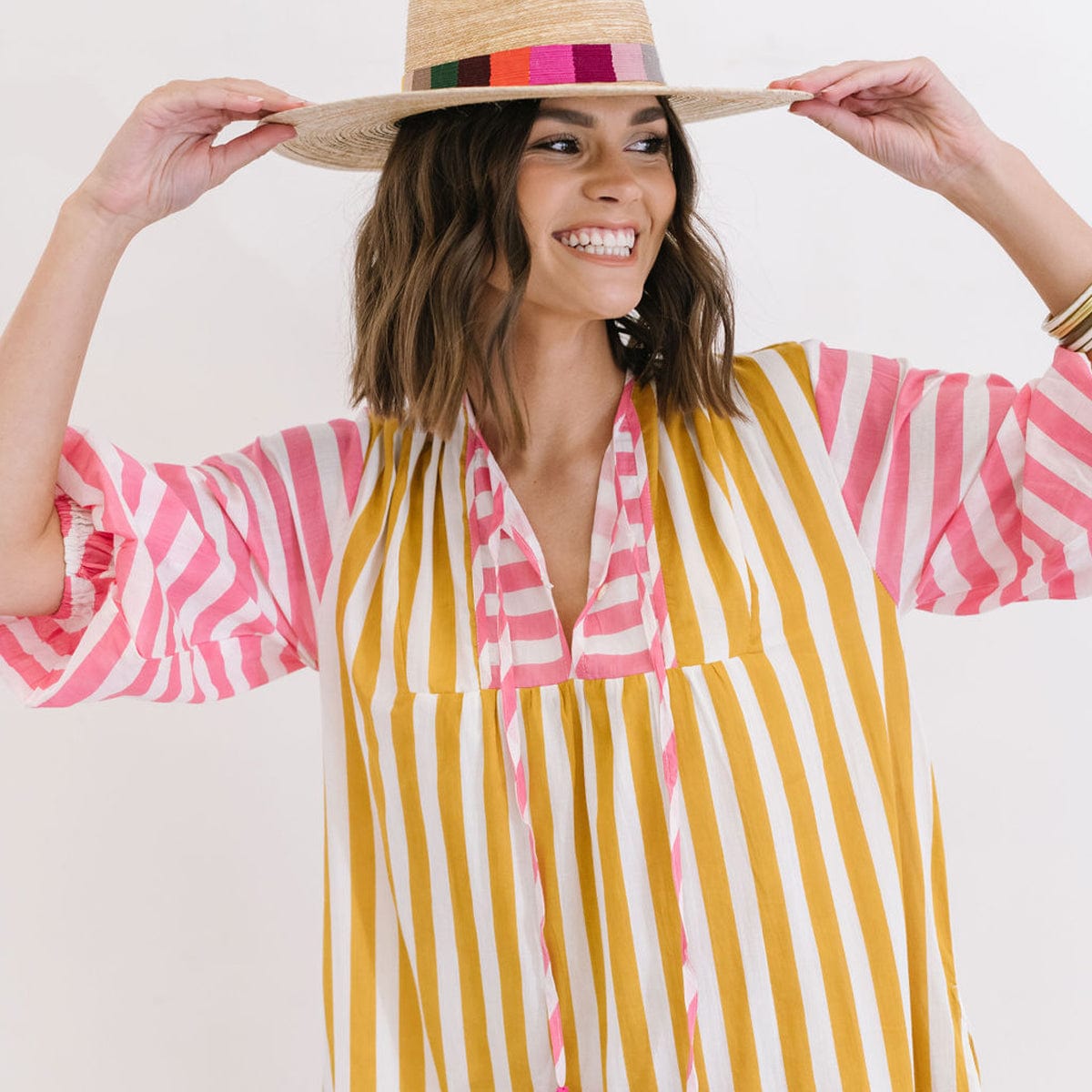 Mustard best sale stripe dress