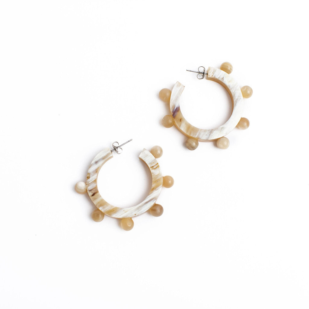 Sunshine Tienda® Natural Bead Hoops