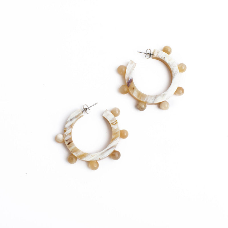 Sunshine Tienda® Natural Bead Hoops