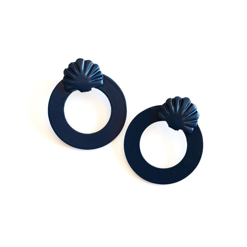 Sunshine Tienda® Navy Shell Double Circle Earrings