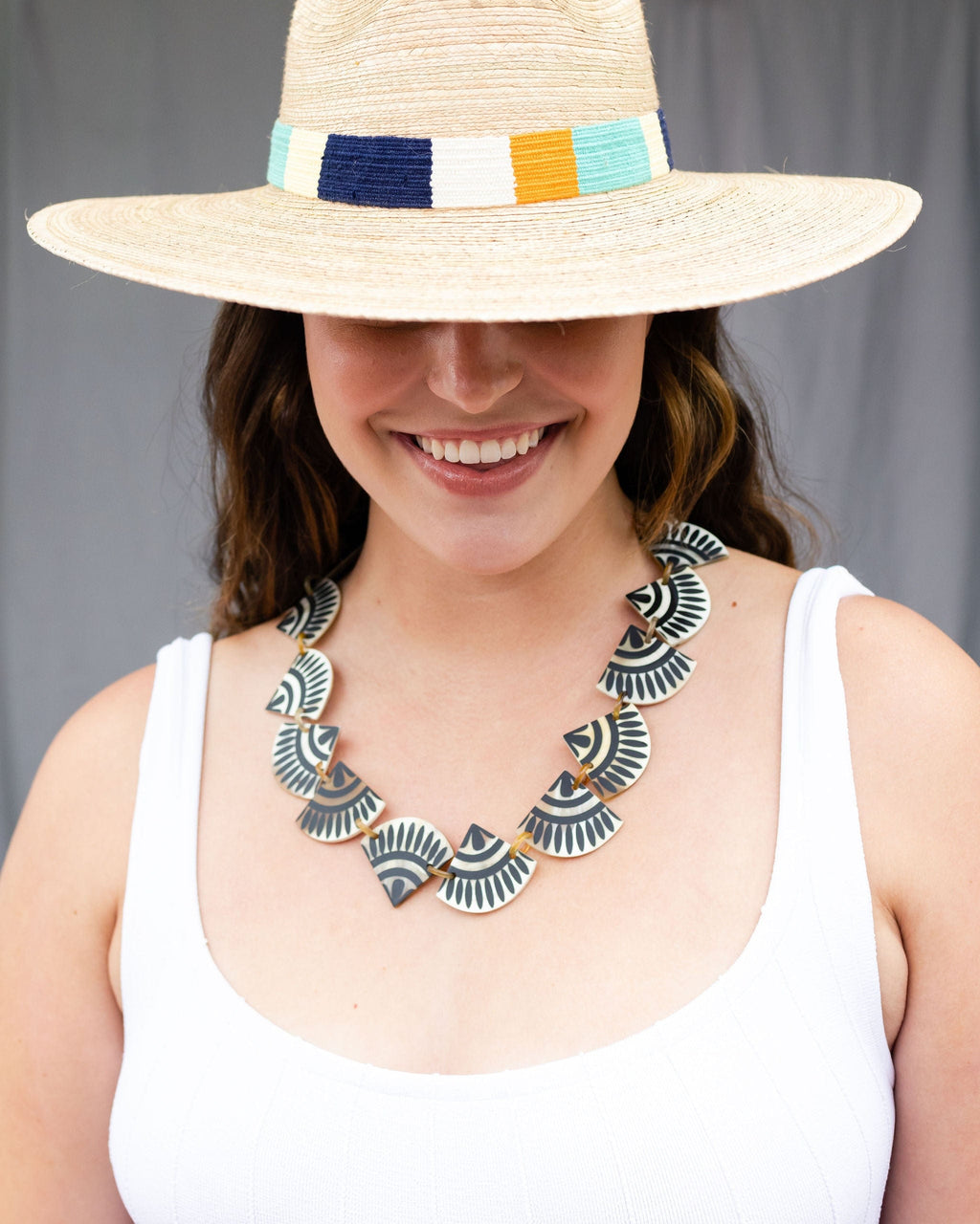 Sunshine Tienda® Navy Tile Necklace
