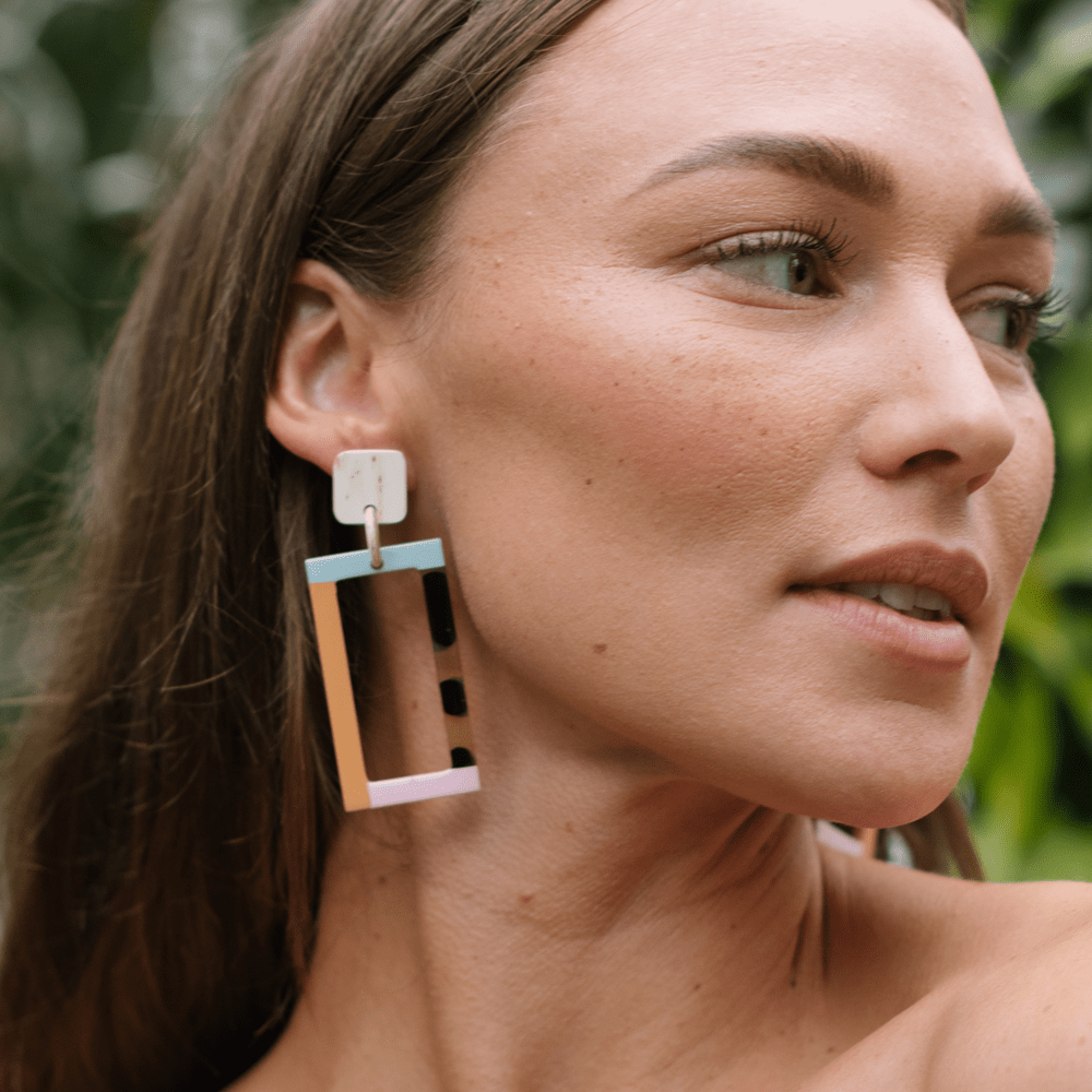 Neutral Colorblock Earrings – Sunshine Tienda®