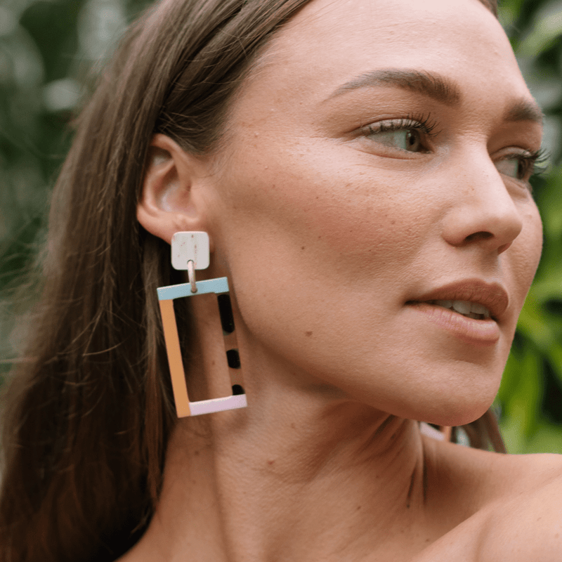 Sunshine Tienda® Neutral Colorblock Earrings