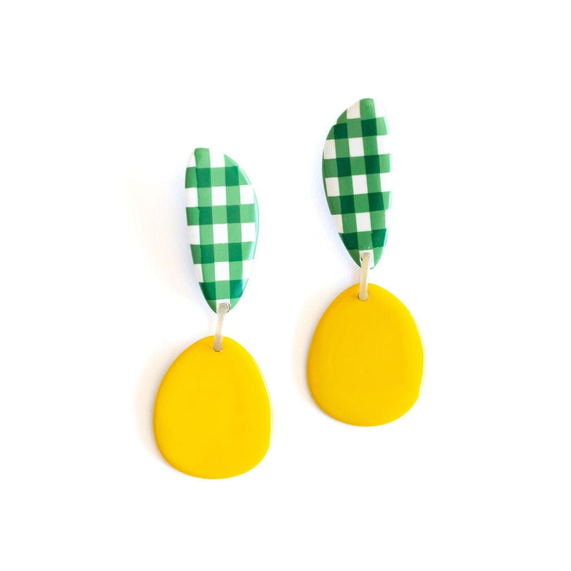 Sunshine Tienda® Palmetto Gingham Teardrop Earrings