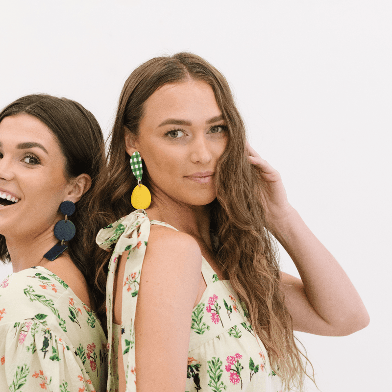 Sunshine Tienda® Palmetto Gingham Teardrop Earrings