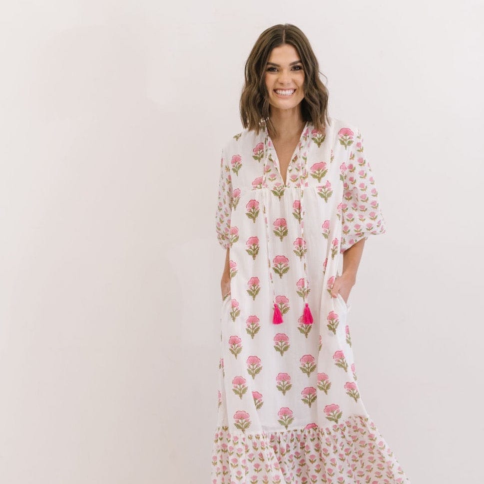 Sunshine Tienda® Pink Marigold Copa Dress