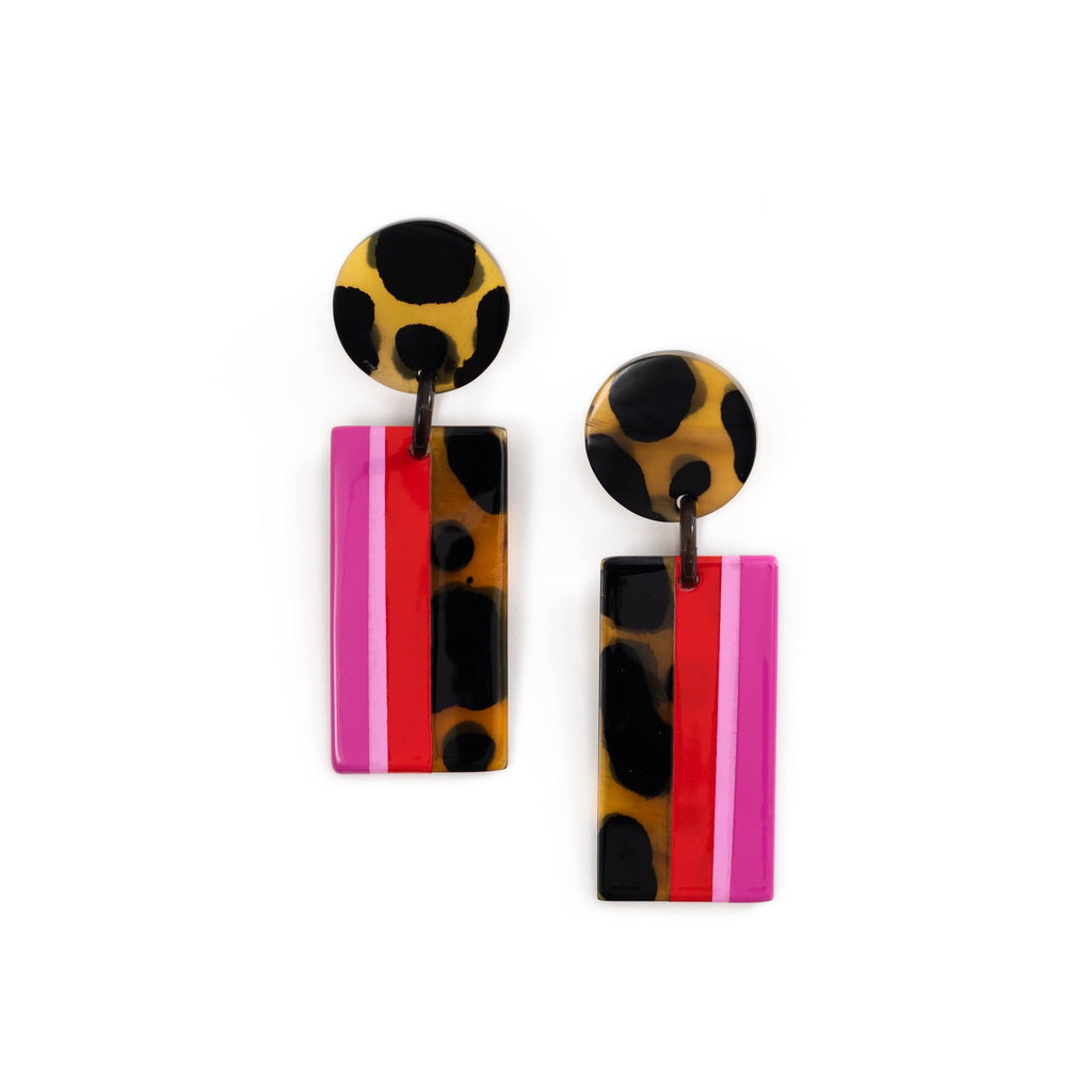 Sunshine Tienda Pink Tortoise Statement Earrings