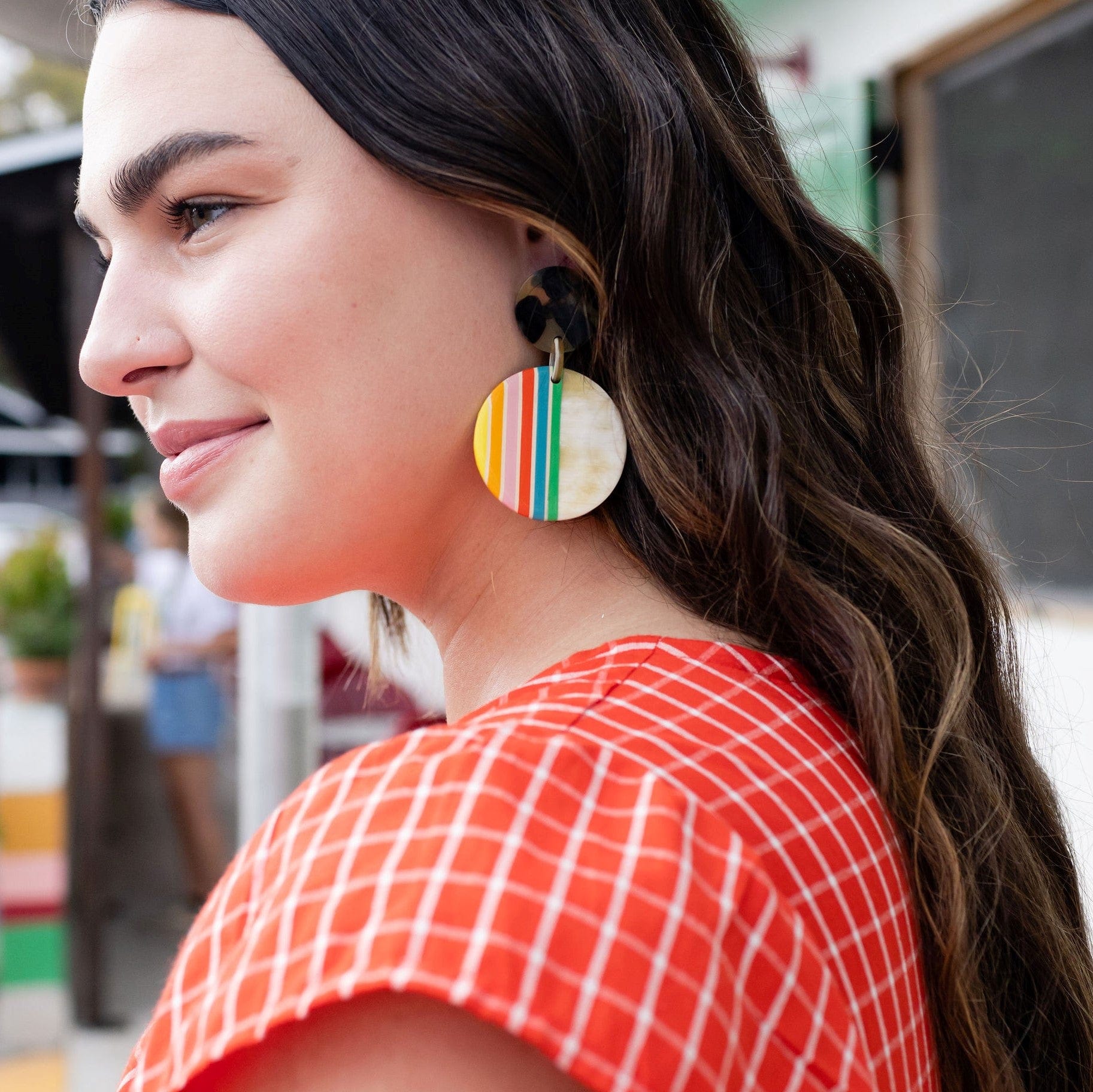 DOT & ARCH dangle and drop Earrings SUBLIMATION Blanks Rainbow Boho  Earrings