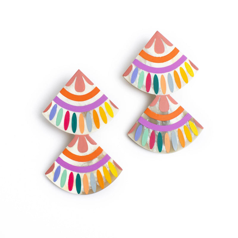 Sunshine Tienda® Rainbow Double Tile Earrings