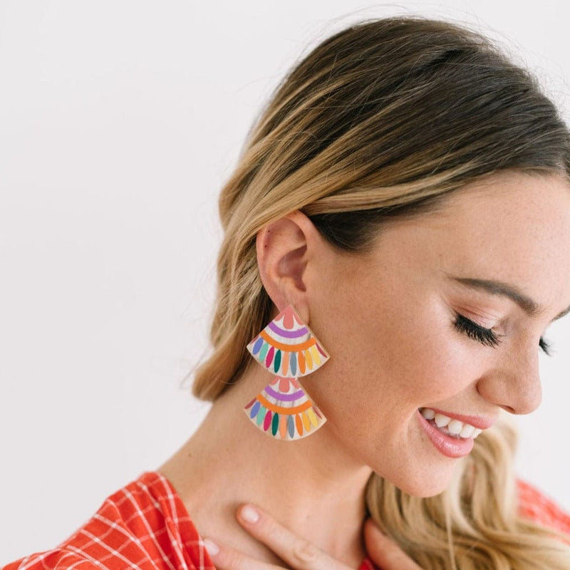 Sunshine Tienda® Rainbow Double Tile Earrings