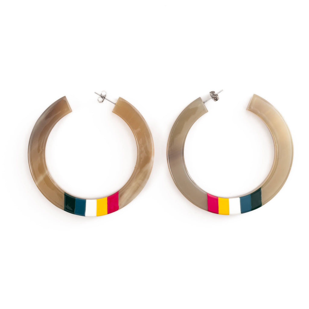Sunshine Tienda Rainbow Horn Hoop Earrings