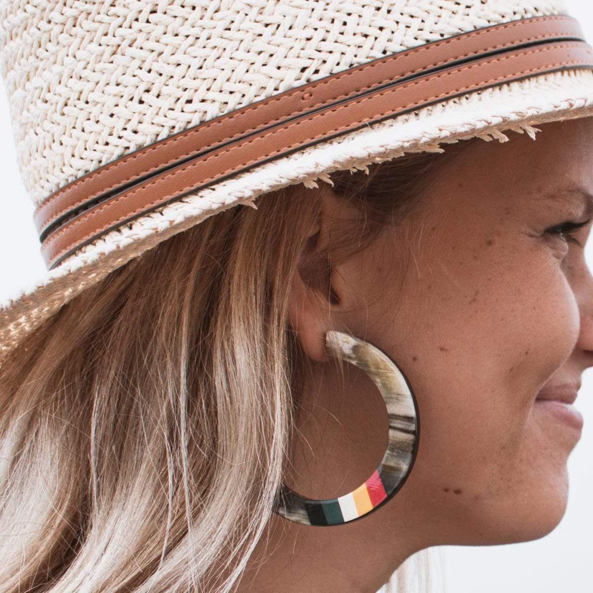 Sunshine Tienda Rainbow Horn Hoop Earrings