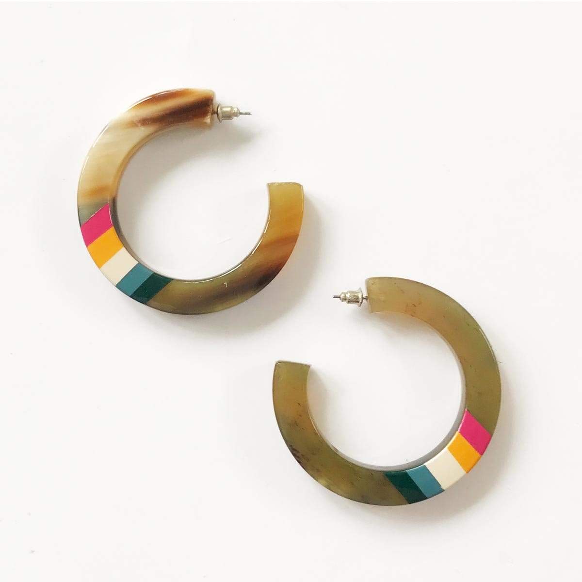 Sunshine Tienda Rainbow Horn Hoop Earrings