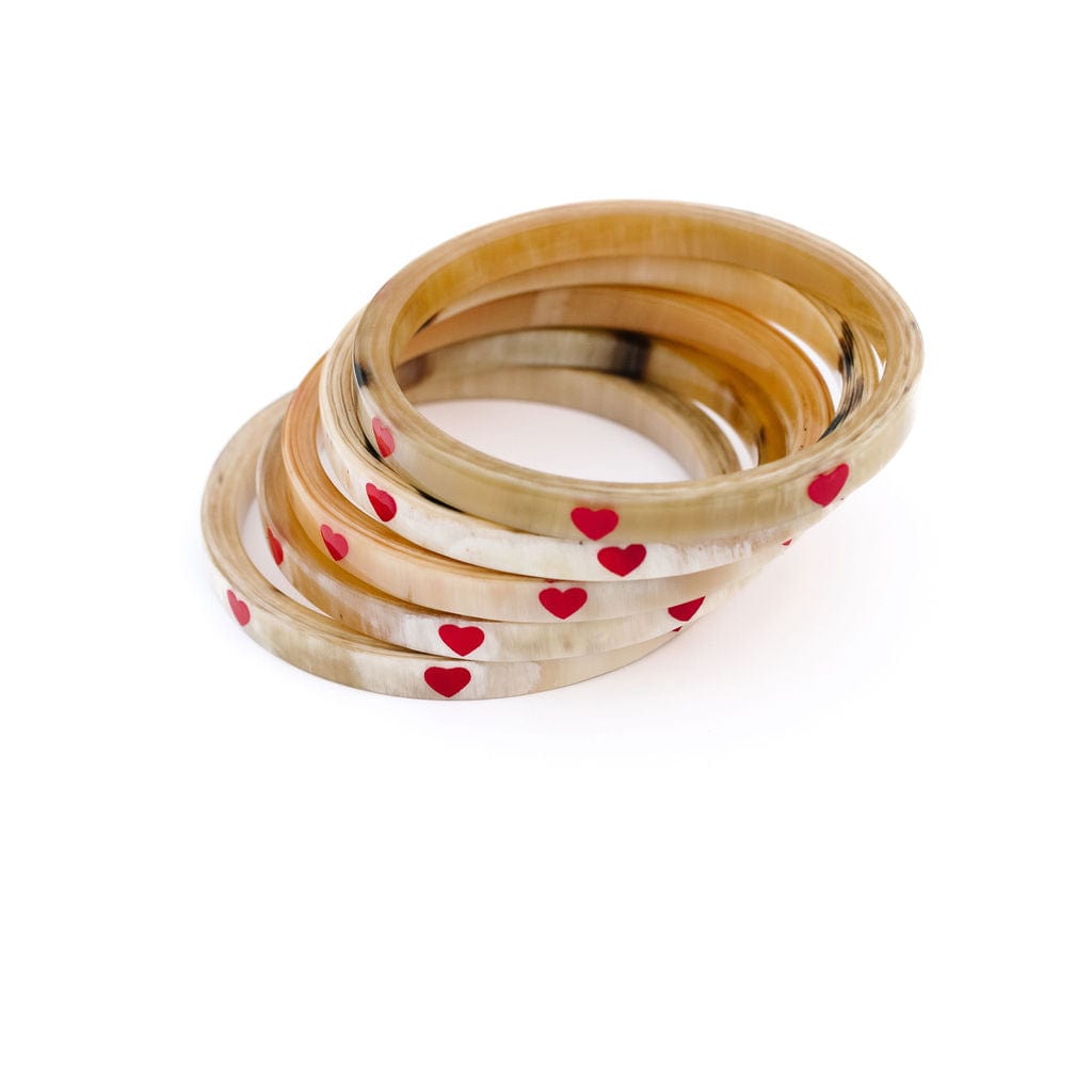 Sunshine Tienda® Red Heart Bangle Stack