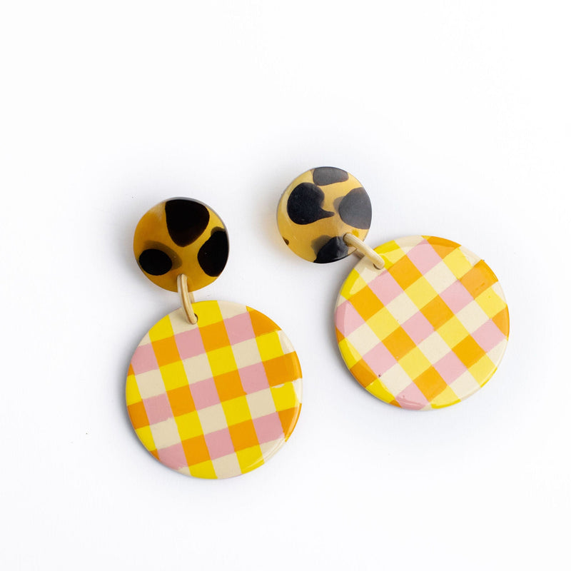 Sunshine Tienda® Sherbet Gingham Earrings