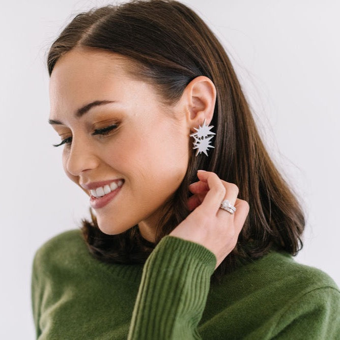 Sunshine Tienda® Starlight Silver Studs