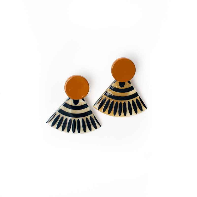 Sunshine Tienda® Sunset Navy Tile Stud Earrings