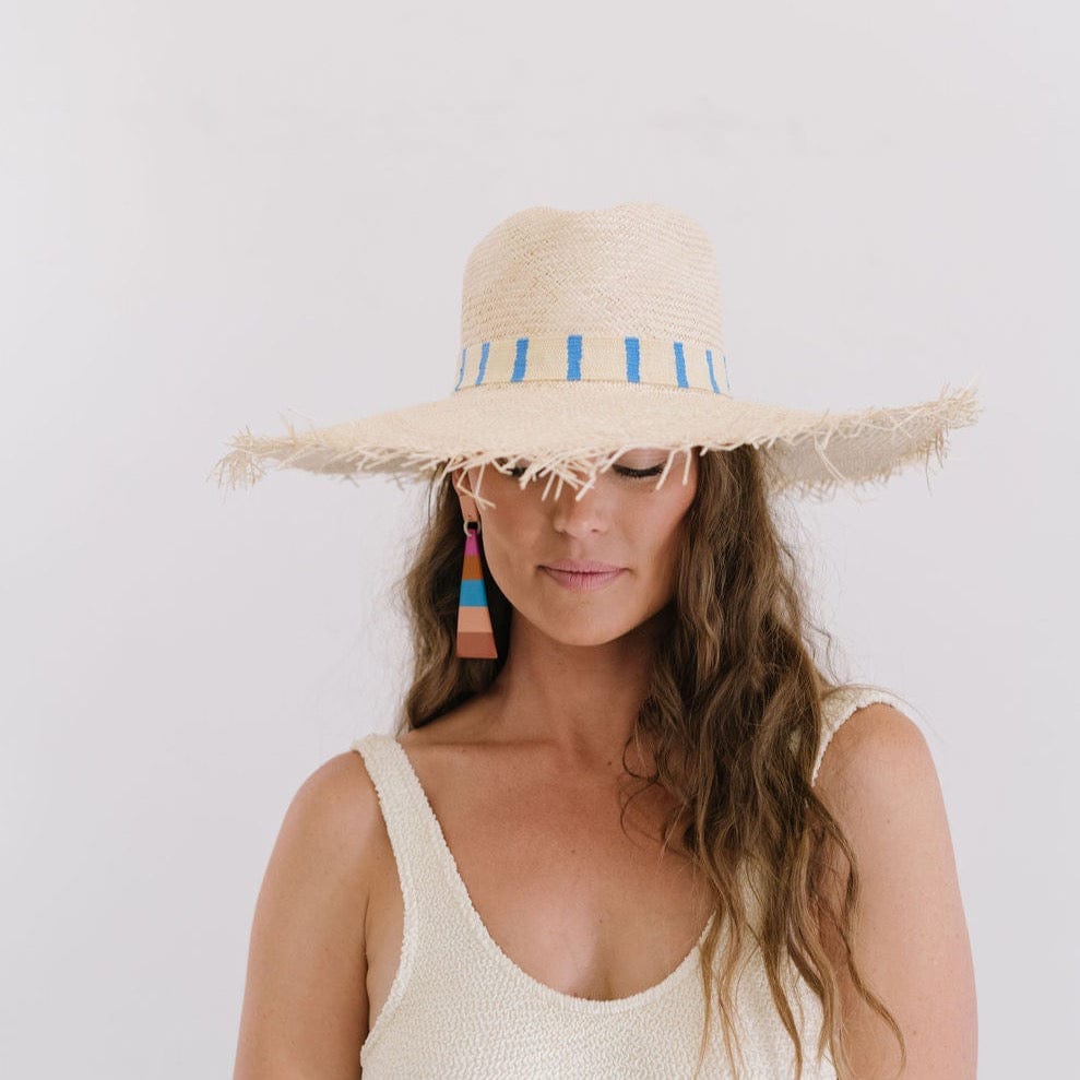 Sunshine Tienda Susana Wide Brimmed Palm Fringe Hat