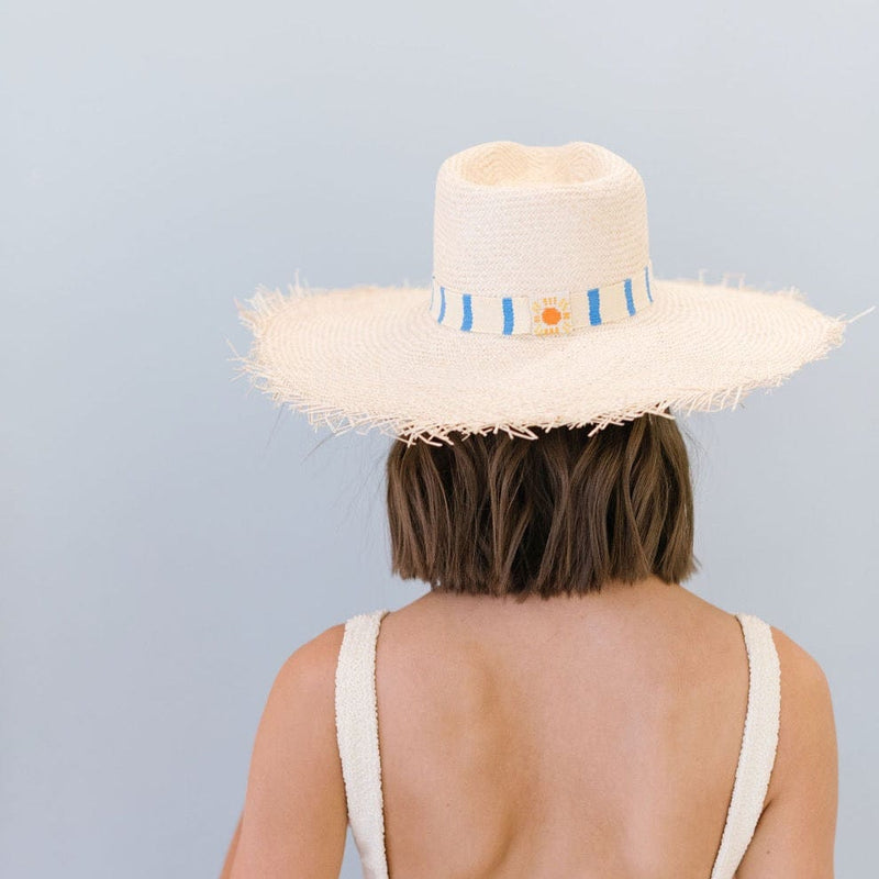 Sunshine Tienda Susana Wide Brimmed Palm Fringe Hat