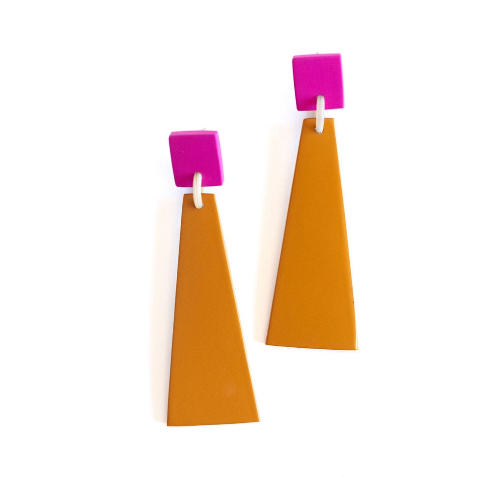 Sunshine Tienda® Terracotta Neon Shield Earrings