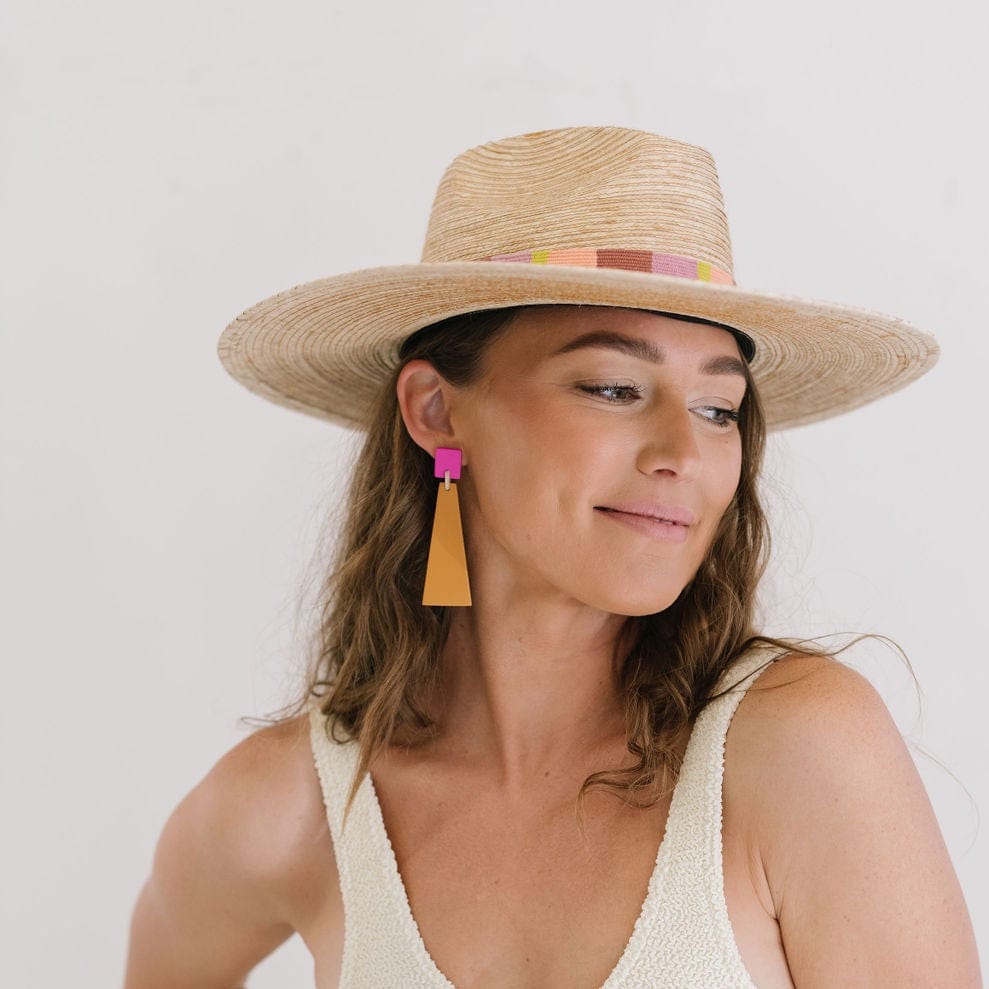 Sunshine Tienda® Terracotta Neon Shield Earrings