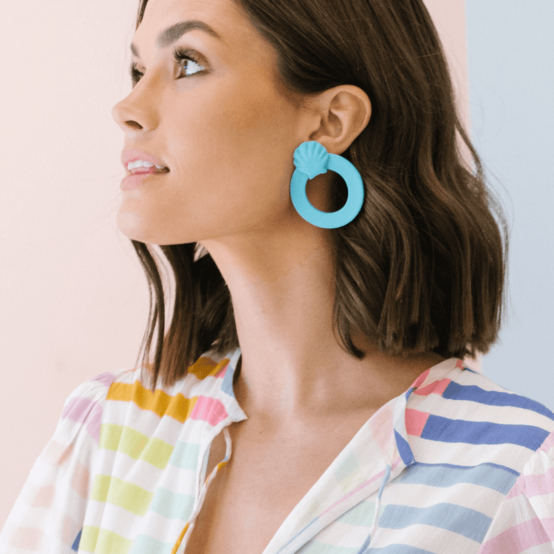 Sunshine Tienda® Turquoise Shell Double Circle Earrings