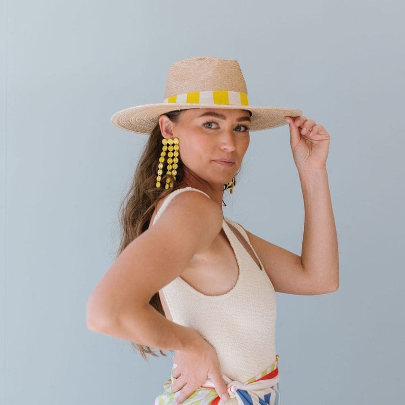 Sunshine Tienda® Yellow Cascading Shield Earrings